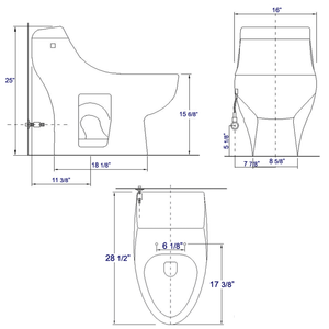 EAGO TB108 One Piece High Efficiency Low Flush Eco-friendly Ceramic Toilet