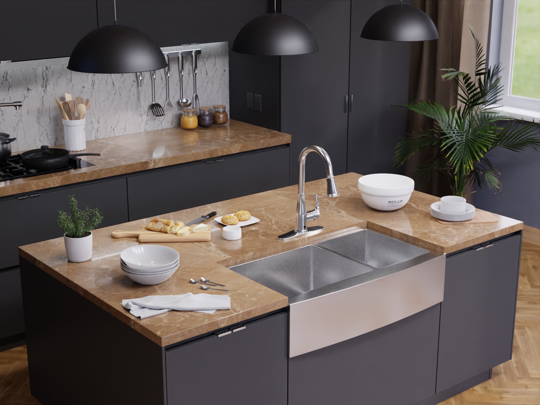 Sifo Hands Free Touchless 1-Handle Pull-Down Sprayer Kitchen Faucet with Motion Sense and Fan Sprayer