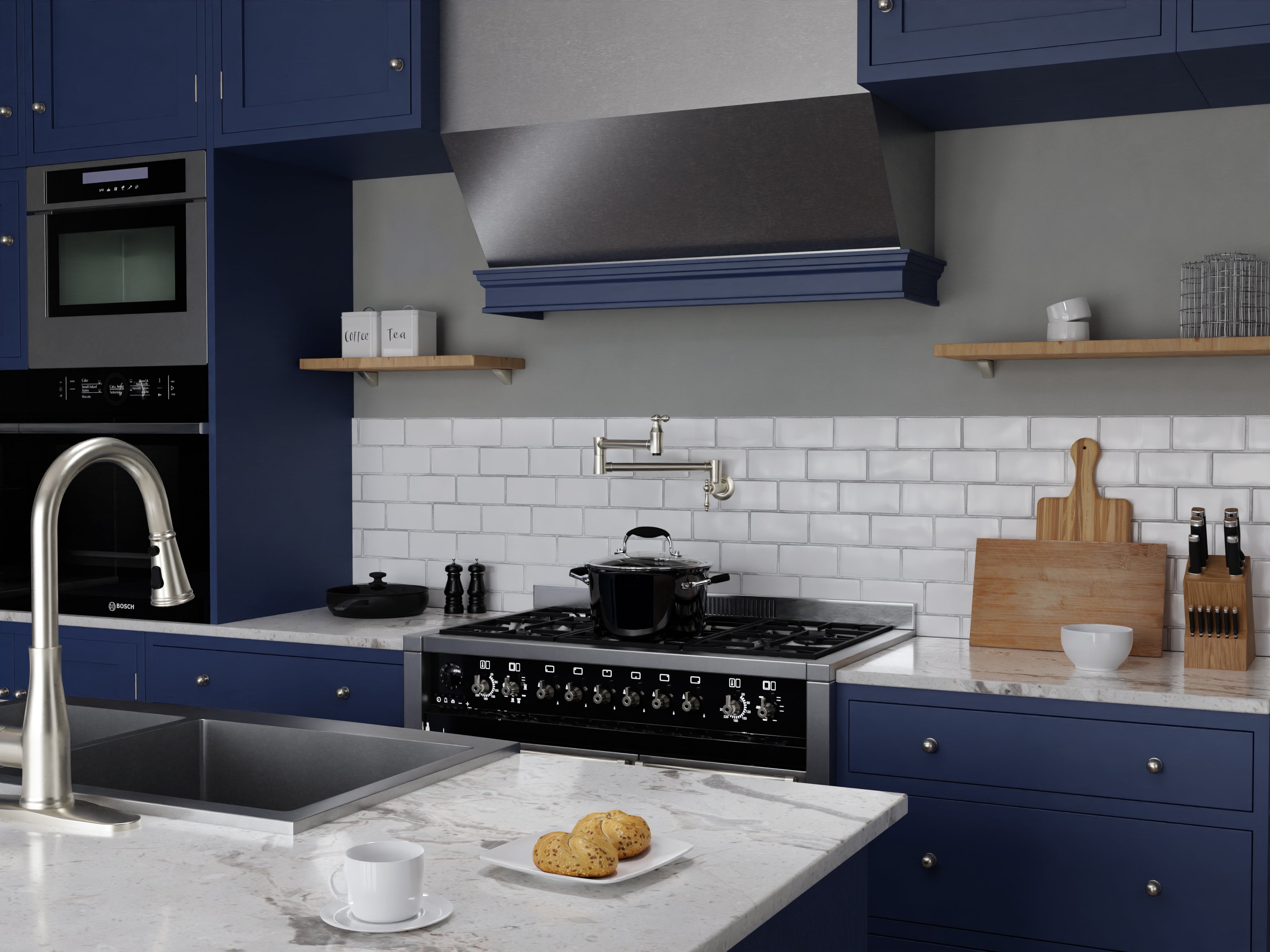 Marca 360-Degree 24" Wall Mounted Pot Filler with Dual Swivel