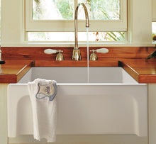 Load image into Gallery viewer, ALFI brand AB2418ARCH-W  24&quot; White Arched Apron Thick Wall Fireclay Single Bowl Farm Sink