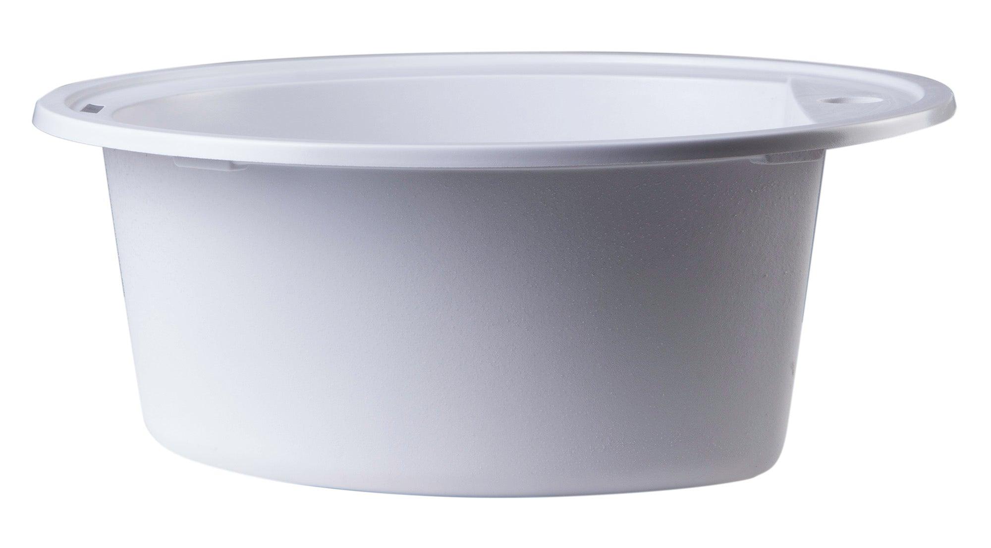 ALFI brand AB2020DI-W White 20" Drop-In Round Granite Composite Kitchen Prep Sink