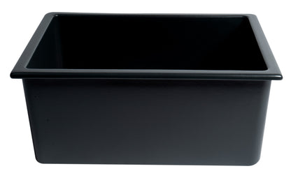 ALFI brand AB2418UD-BM Black Matte 24" x 18" Fireclay Undermount / Drop In Fireclay Kitchen Sink