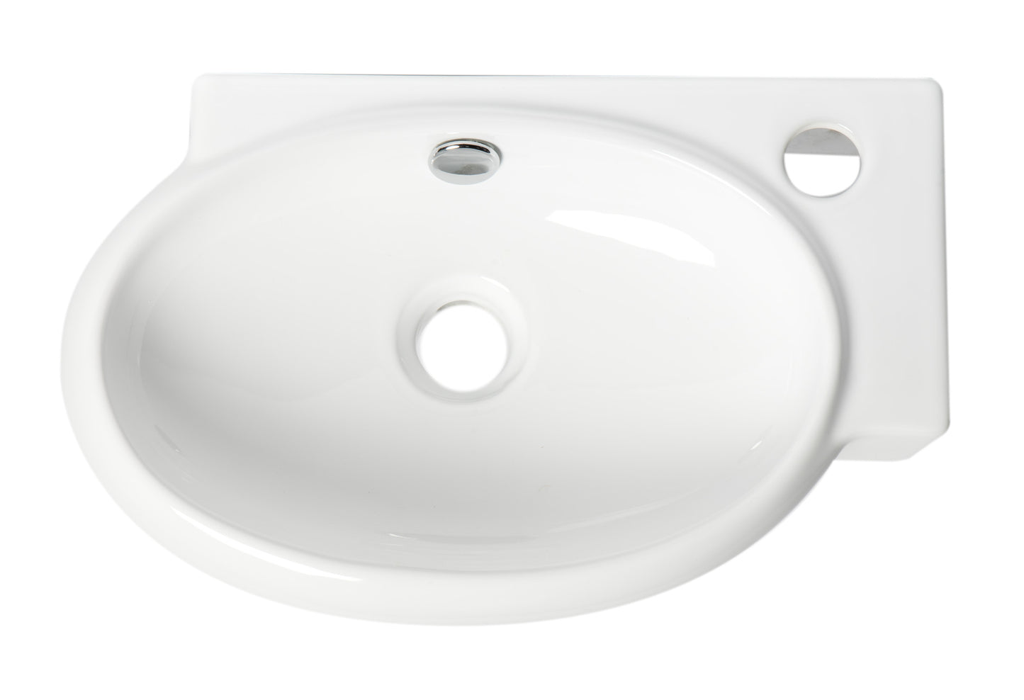 ALFI brand ABC117 White 17" Small Wall Mounted Ceramic Sink with Faucet Hole