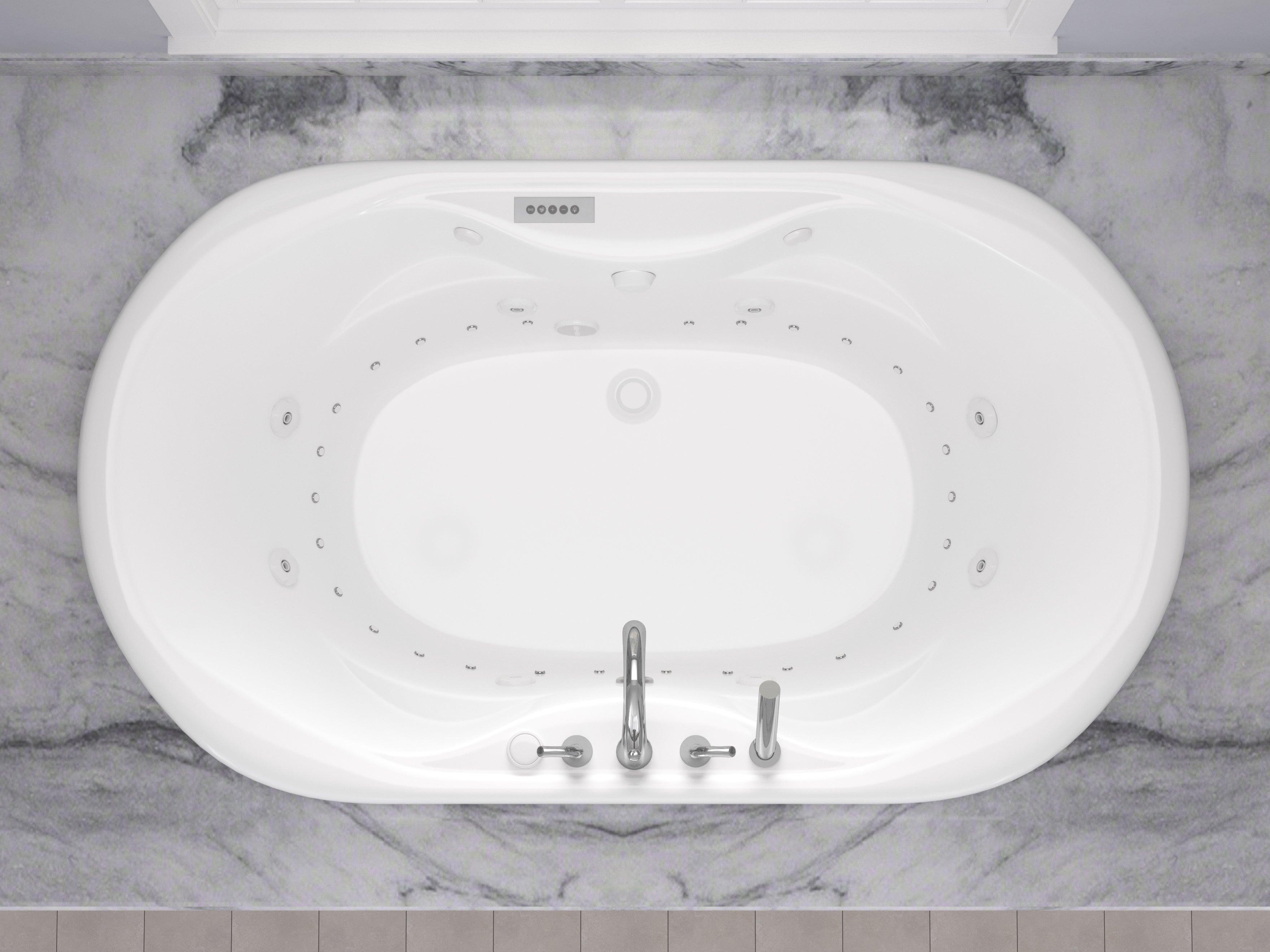 Atlantis Whirlpools Indulgence Deluxe Series 41.25 x 71.125in. Air and Whirlpool Jetted Bathtub in White