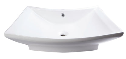 EAGO BA142  28" Rectangular Porcelain Bathroom Vessel Sink with Single Hole