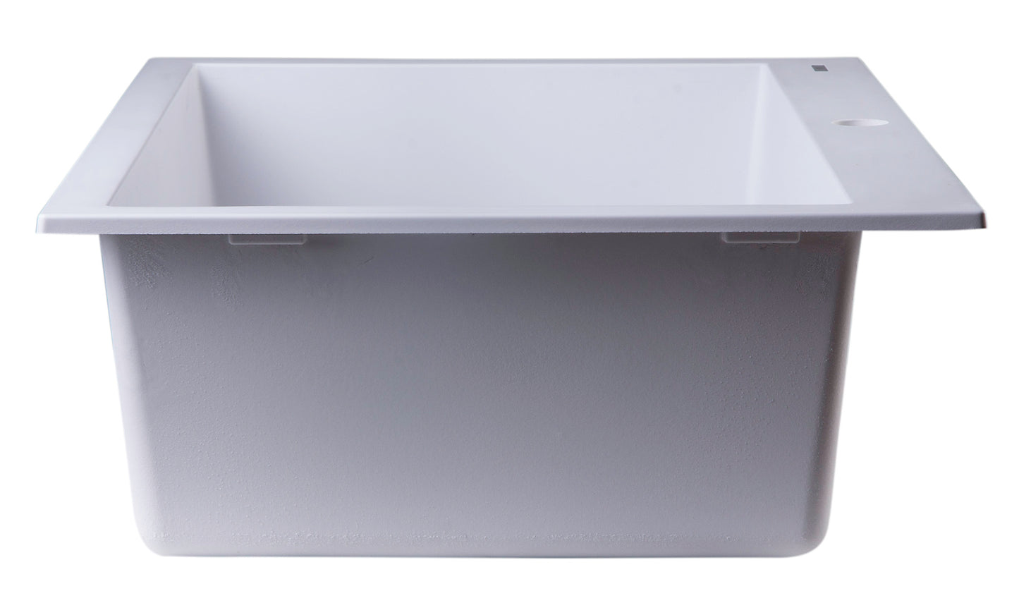 ALFI brand AB3020DI-W White 30" Drop-In Single Bowl Granite Composite Kitchen Sink