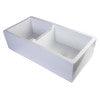 ALFI brand AB3618DB-W  36" White Smooth Apron Thick Wall Fireclay Double Bowl Farm Sink