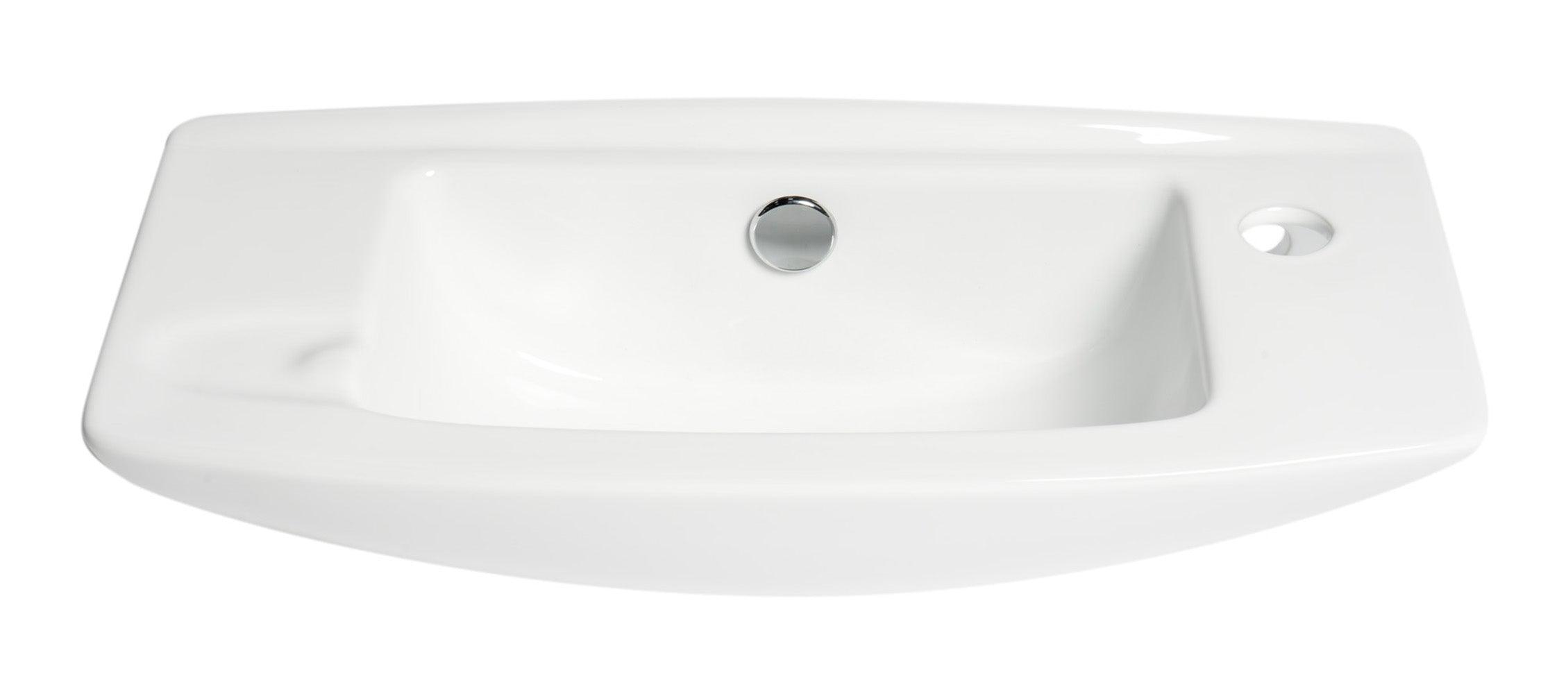 ALFI brand ABC115 White 20" Small Wall Mounted Ceramic Sink with Faucet Hole
