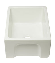 Load image into Gallery viewer, ALFI brand AB2418HS-B 24 inch Biscuit Reversible Smooth / Fluted Single Bowl Fireclay Farm Sink