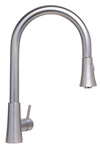 ALFI brand AB2034-BSS Solid Brushed Stainless Steel Pull Down Single Hole Kitchen Faucet