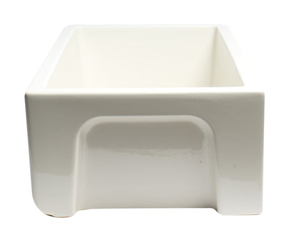 ALFI brand AB3318HS-B Biscuit 33" x 18" Reversible Fluted / Smooth Fireclay Farm Sink