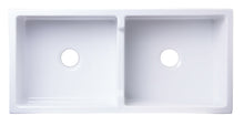 Load image into Gallery viewer, ALFI brand AB3918DB-W 39&quot; White Smooth Apron Thick Wall Fireclay Double Bowl Farm Sink