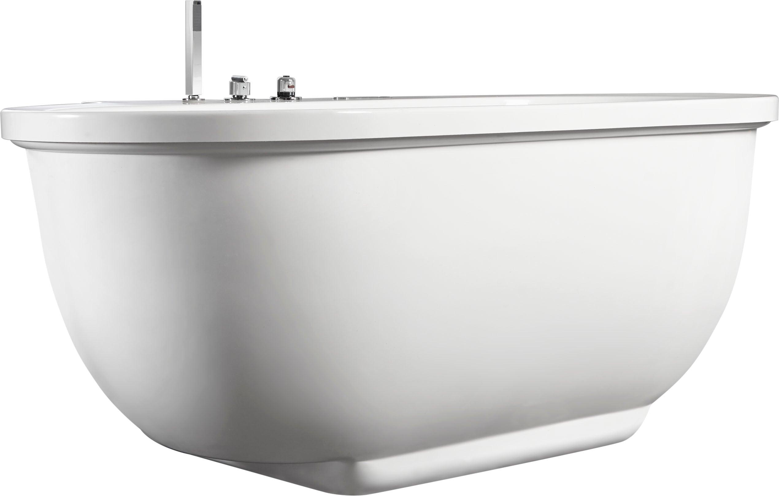 EAGO AM128ETL 6 ft Acrylic White Whirlpool Bathtub w Fixtures