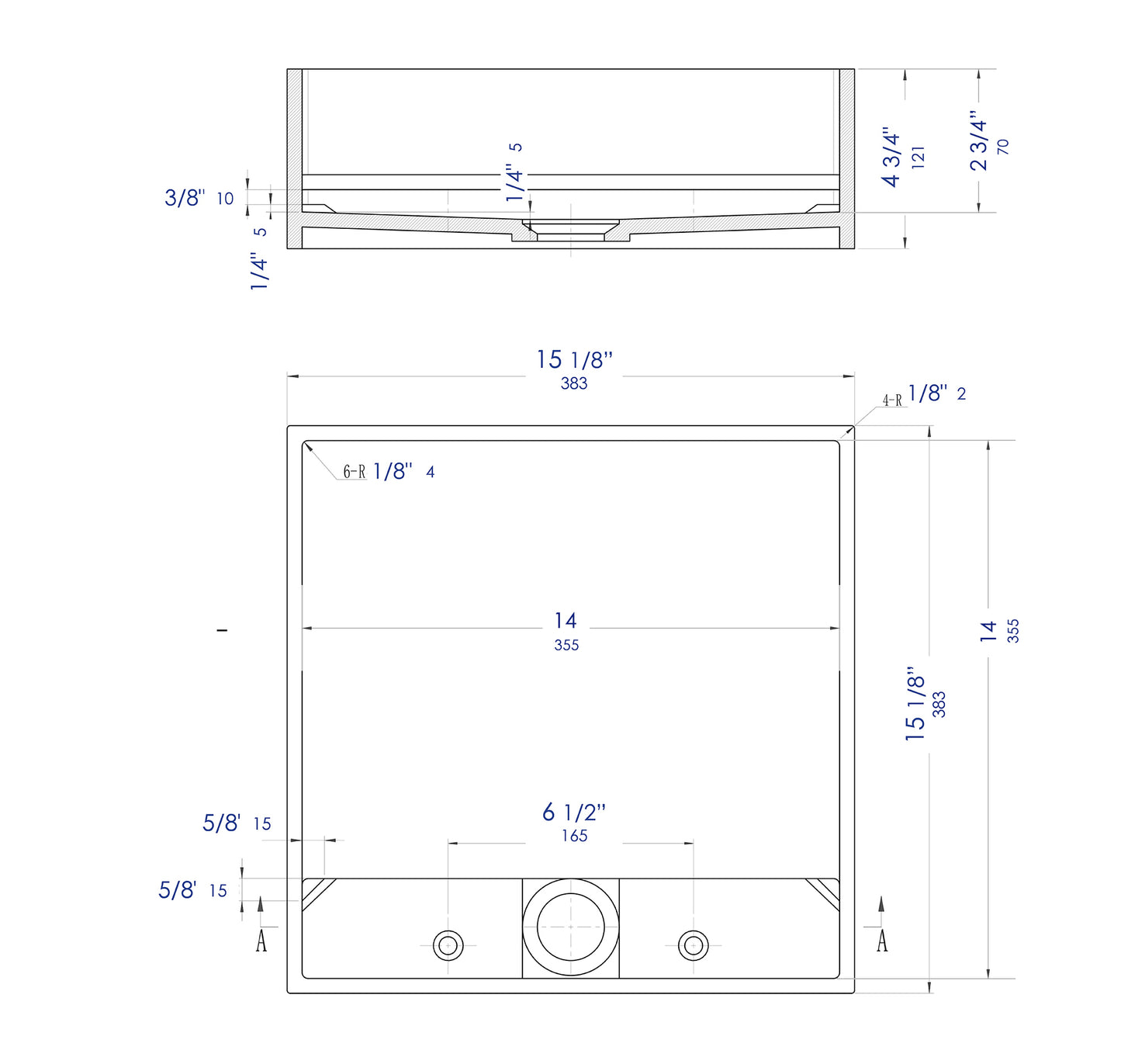 ALFI brand ABRS14S 14" Square White Matte Solid Surface Resin Sink