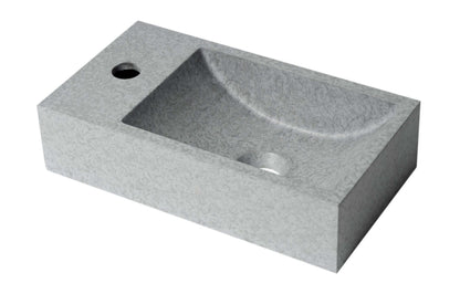 ALFI brand ABCO108 16" Small Rectangular Solid Concrete Wall Mounted Bathroom Sink