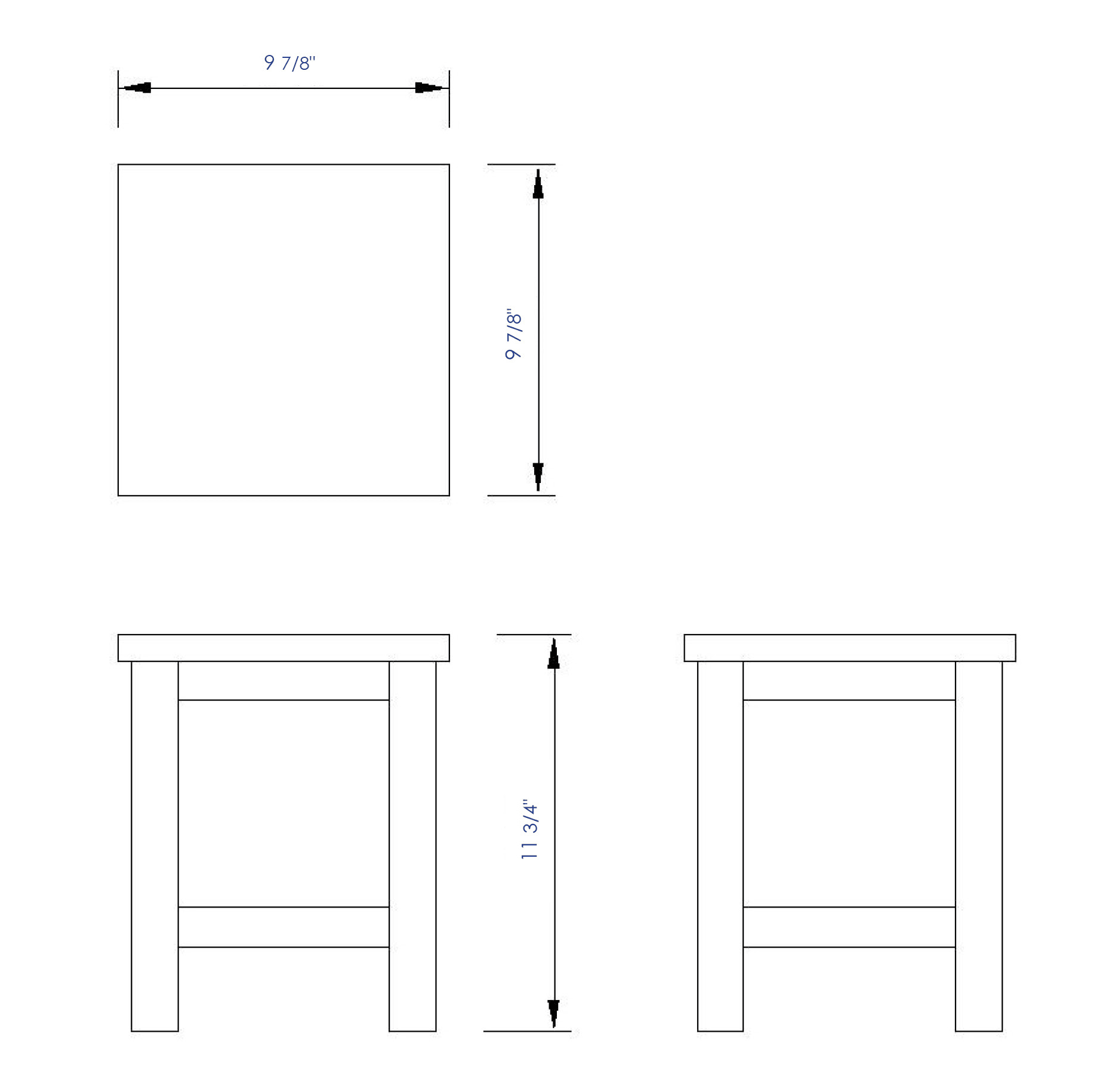 ALFI brand AB4407 10"x10" Square Wooden Bench/Stool Multi-Purpose Accessory