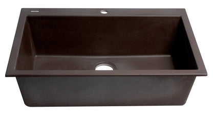 ALFI brand AB3322DI-C Chocolate 33" Single Bowl Drop In Granite Composite Kitchen Sink