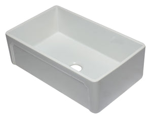 ALFI brand AB3320SB-W 33 inch White Reversible Single Fireclay Farmhouse Kitchen Sink