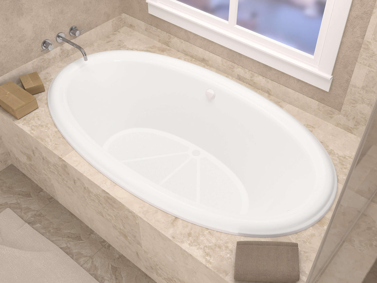 Atlantis Whirlpools Petite 44 x 78 Oval Soaking Bathtub 4478PCS