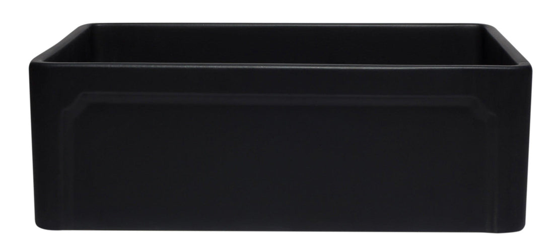 ALFI brand AB3020SB-BM 30 inch Black Reversible Single Fireclay Farmhouse Kitchen Sink