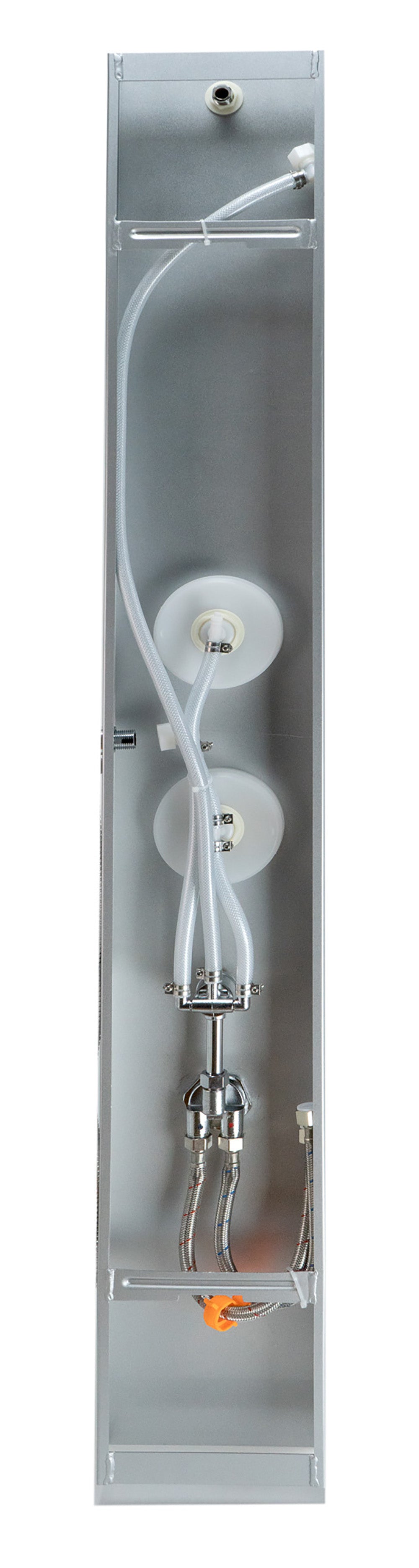 ALFI brand ABSP50W White Glass Shower Panel with 2 Body Sprays and Rain Shower Head