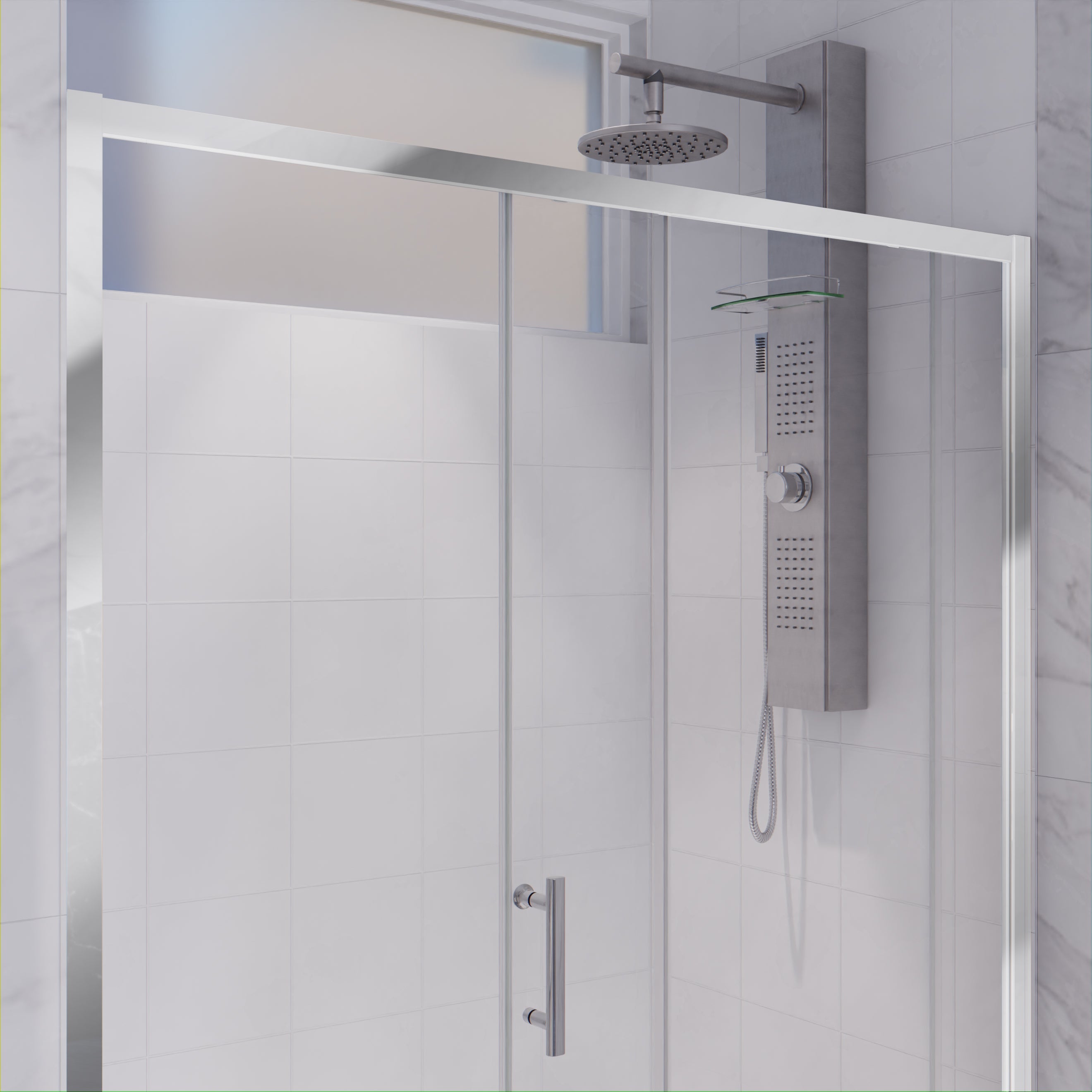 Halberd 48 in. x 72 in. Framed Shower Door with TSUNAMI GUARD