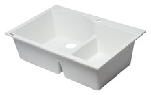 Load image into Gallery viewer, ALFI brand AB3320DI-W White 33&quot; Double Bowl Drop In Granite Composite Kitchen Sink
