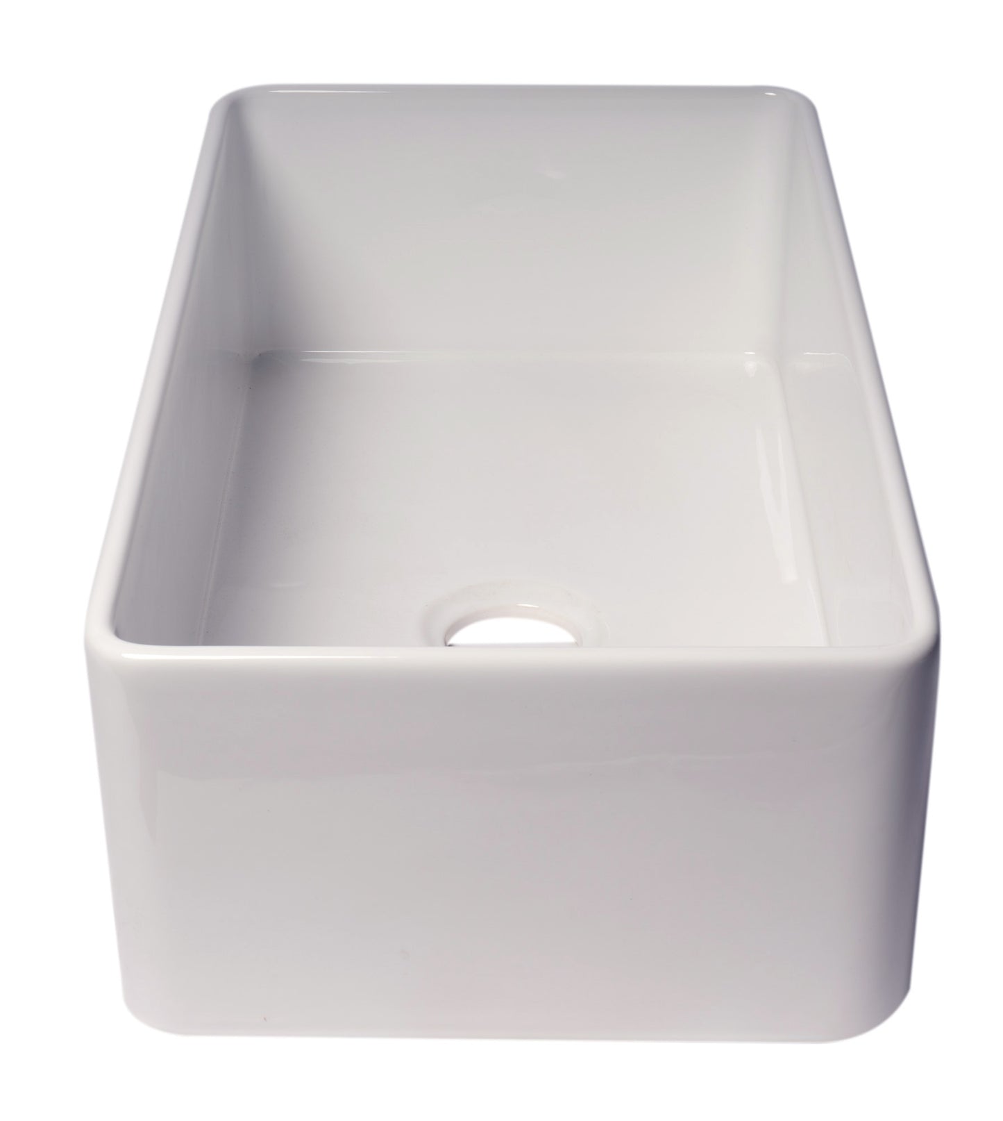 ALFI brand ABF3318S 33" White Thin Wall Single Bowl Smooth Apron Fireclay Kitchen Farm Sink