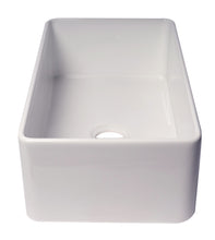 Load image into Gallery viewer, ALFI brand ABF3318S 33&quot; White Thin Wall Single Bowl Smooth Apron Fireclay Kitchen Farm Sink