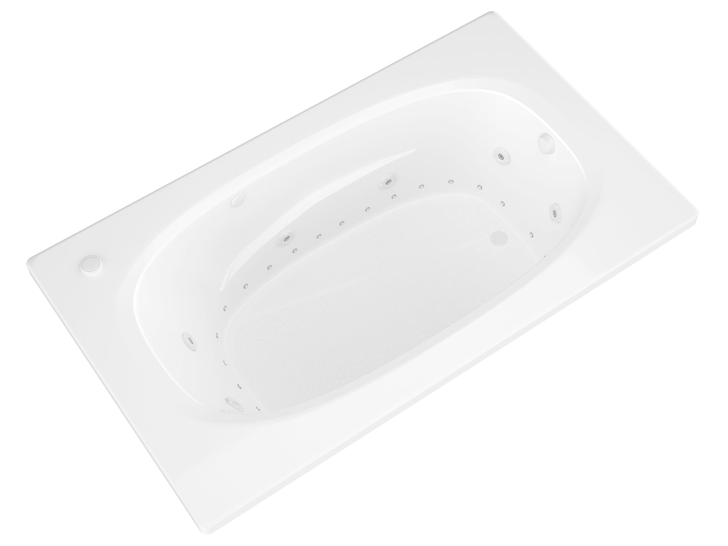 Polaris 36 x 72 Air & Whirlpool Jetted Bathtub – Acrylic, Drop-In Design, Dual Therapy