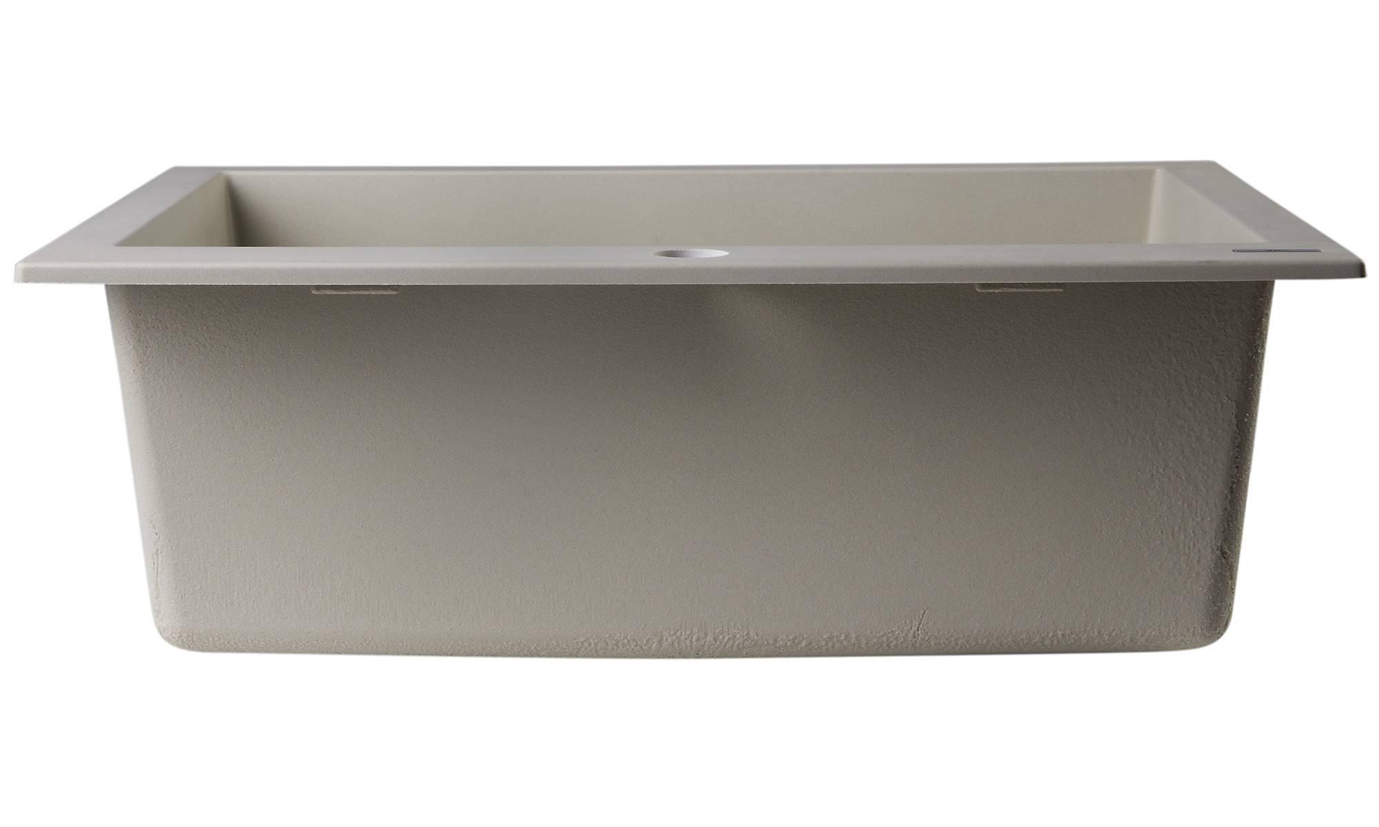 ALFI brand AB2420DI-B Biscuit 24" Drop-In Single Bowl Granite Composite Kitchen Sink