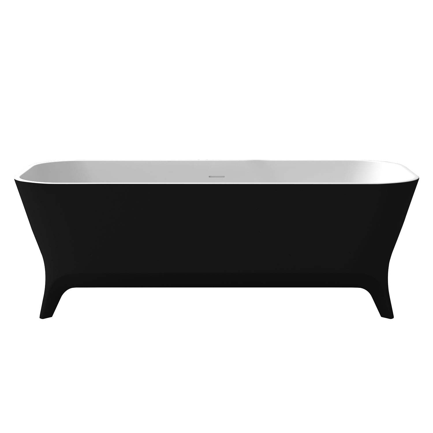 Nightshade 63 in. Solid Surface Freestanding Bathtub in Matte Black
