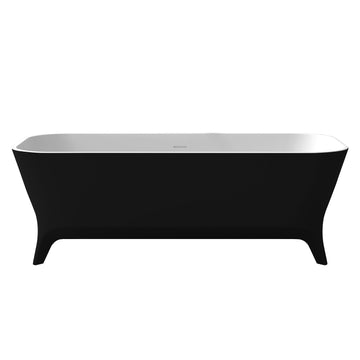 Nightshade 63 in. Solid Surface Freestanding Bathtub in Matte Black