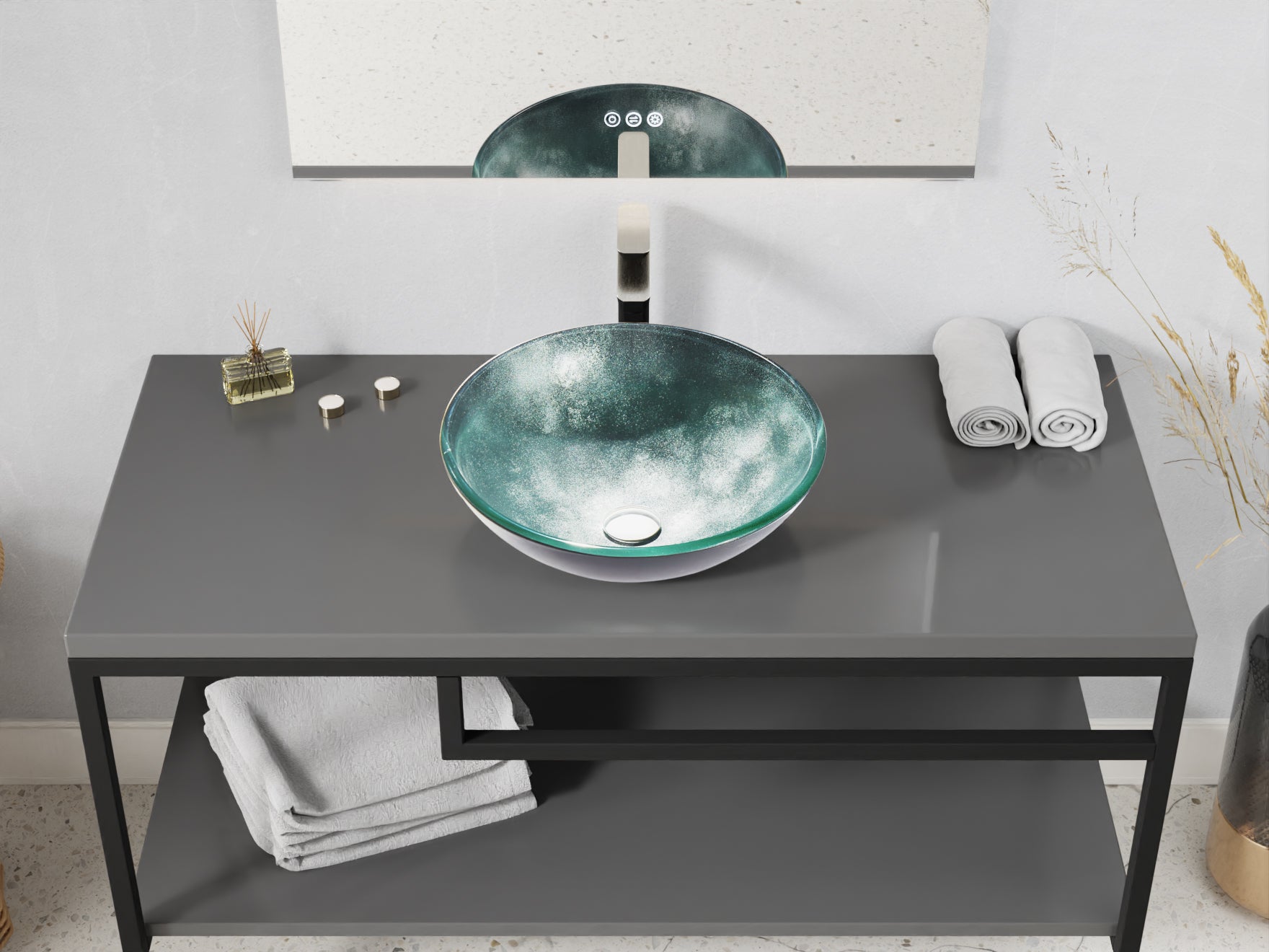 Belissima Round Glass Vessel Bathroom Sink