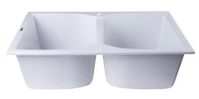 Load image into Gallery viewer, ALFI brand AB3220DI-W White 32&quot; Drop-In Double Bowl Granite Composite Kitchen Sink