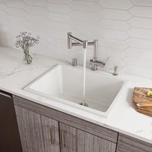 Load image into Gallery viewer, ALFI brand AB2418UD 24&quot; White Undermount / Drop In Fireclay Kitchen Sink