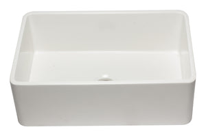 ALFI brand AB3020SB-W 30 inch White Reversible Single Fireclay Farmhouse Kitchen Sink