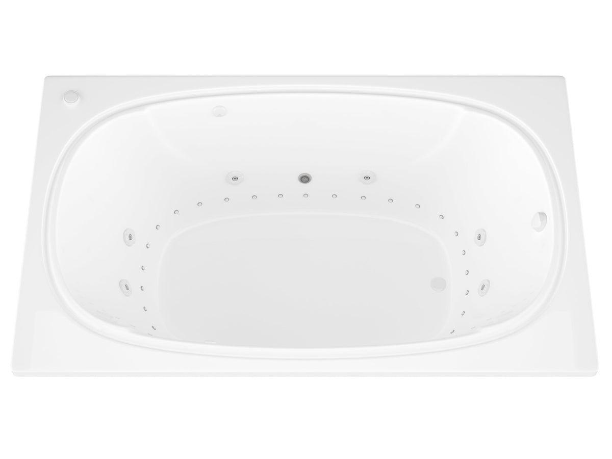 Atlantis Whirlpools Charleston Deluxe Series 47.75 x 71.75in. Air and Whirlpool Jetted Bathtub in White