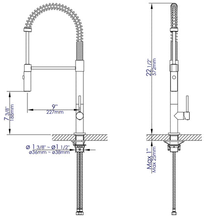 ALFI brand ABKF3732-PC Polished Chrome Commercial Spring Kitchen Faucet