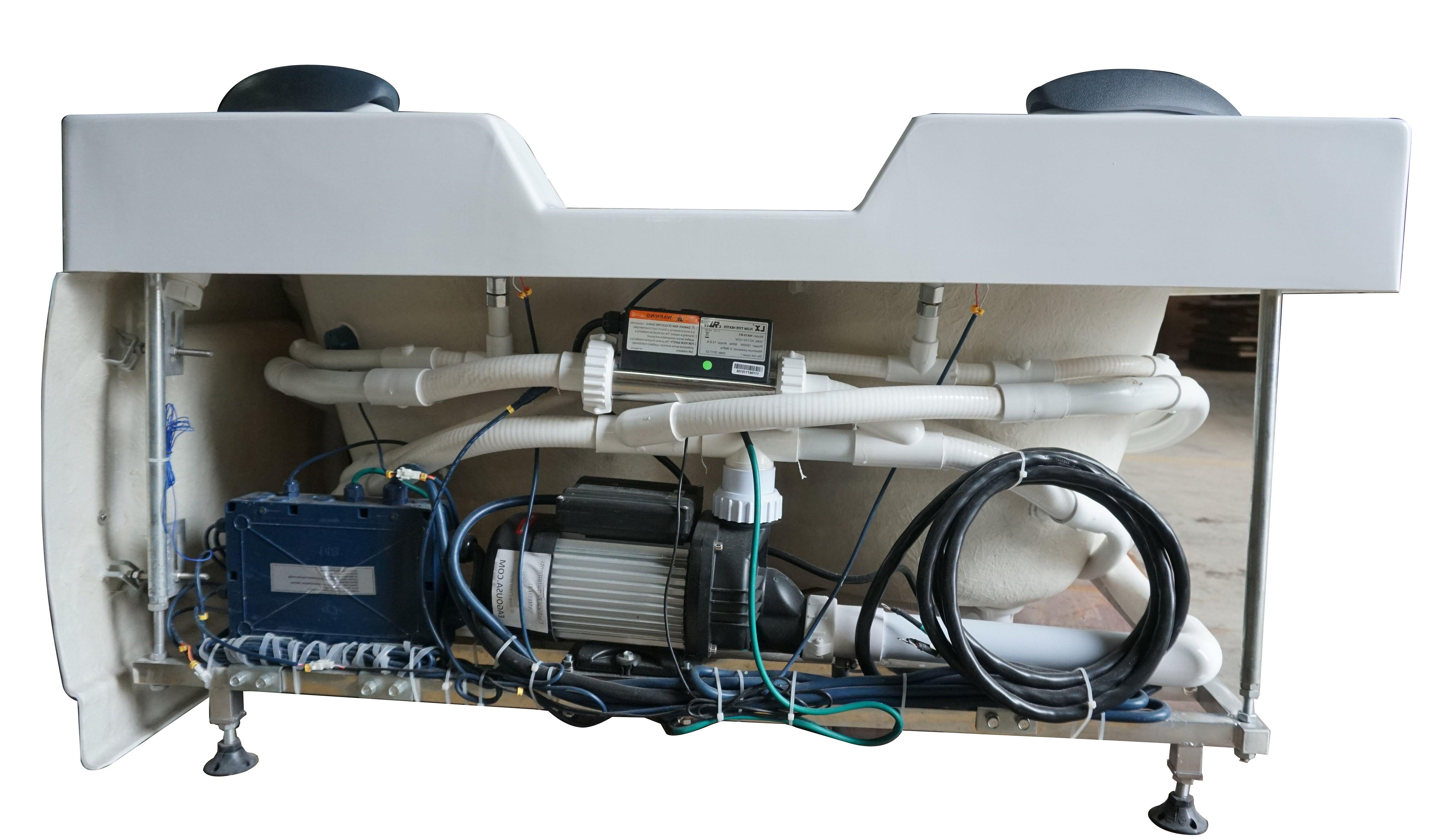 EAGO AM113ETL-L 5.5 ft Right Drain Corner Acrylic White Whirlpool Bathtub for Two