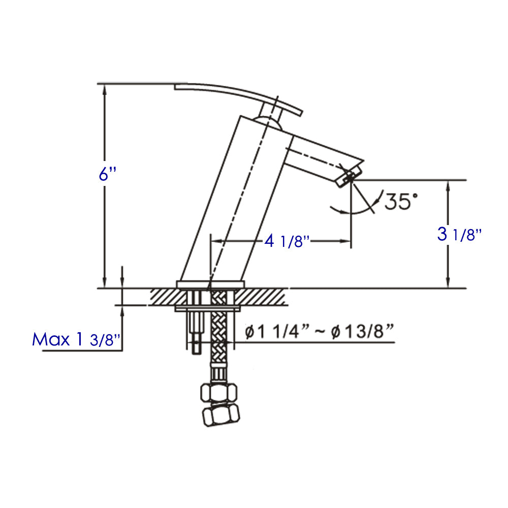 ALFI brand AB1628-BN Brushed Nickel Single Lever Bathroom Faucet