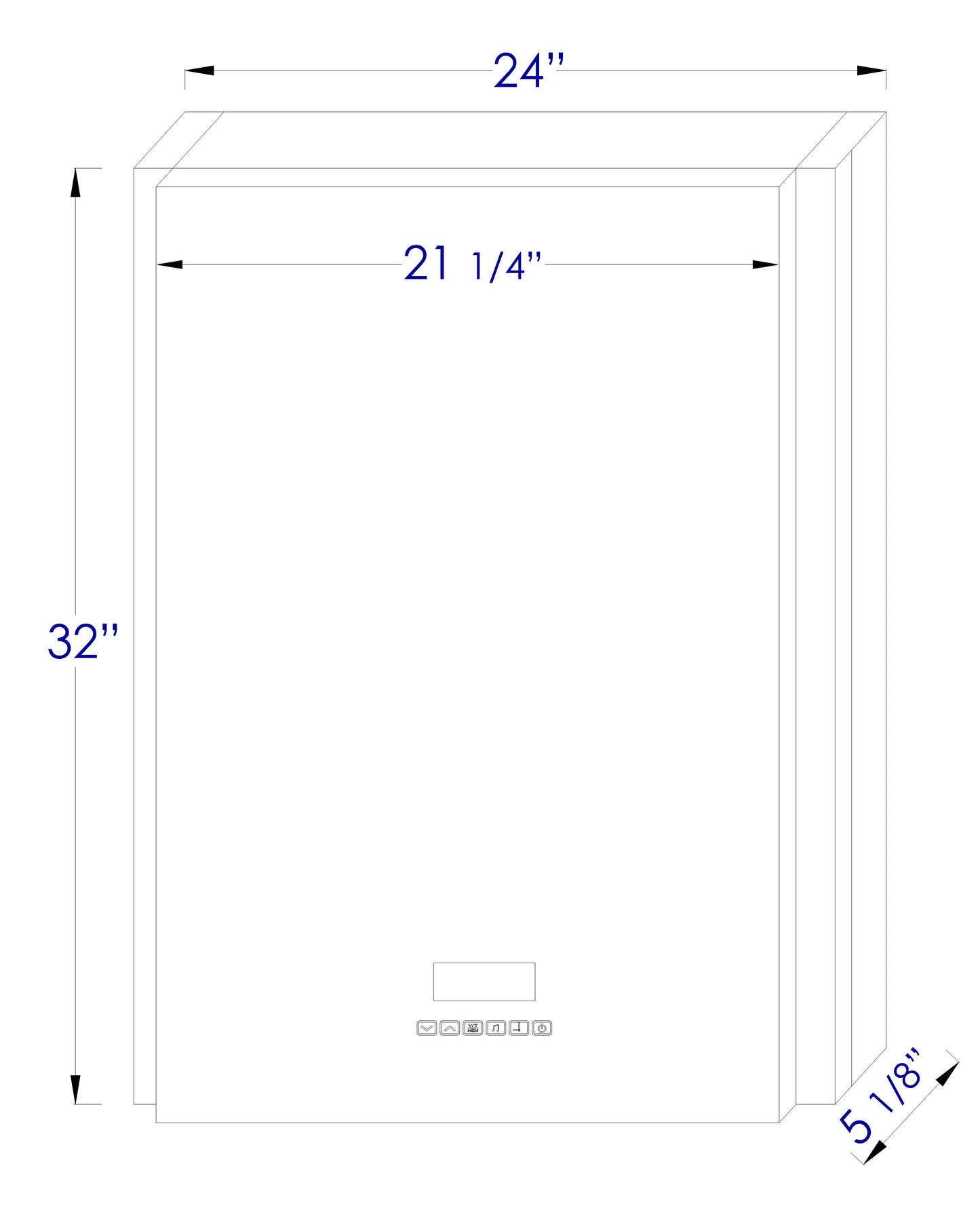 ALFI brand ABMC2432BT 24" x 32" Single Door LED Light Bluetooth Medicine Cabinet