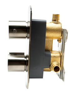 ALFI brand AB3809-BN Brushed Nickel Round Knob 1 Way Thermostatic Shower Mixer