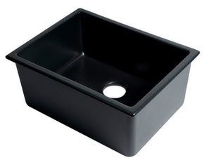 ALFI brand AB2418UD-BM Black Matte 24" x 18" Fireclay Undermount / Drop In Fireclay Kitchen Sink