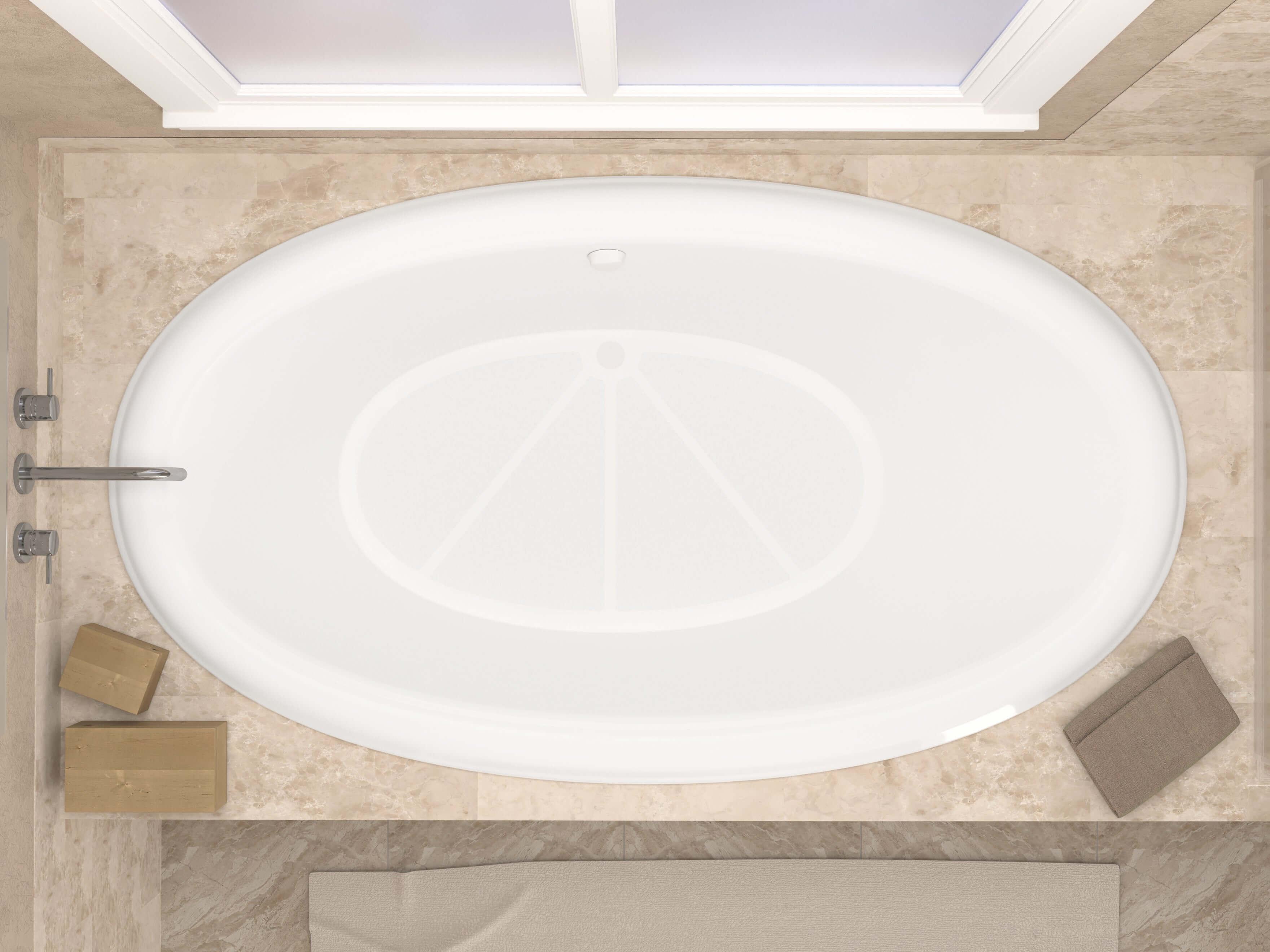 Atlantis Whirlpools Petite 44 x 78 Oval Soaking Bathtub 4478PCS