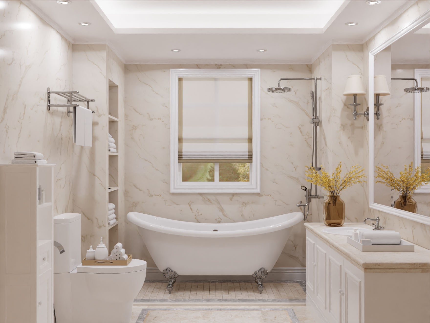 69.29” Belissima Double Slipper Acrylic Claw Foot Tub in White