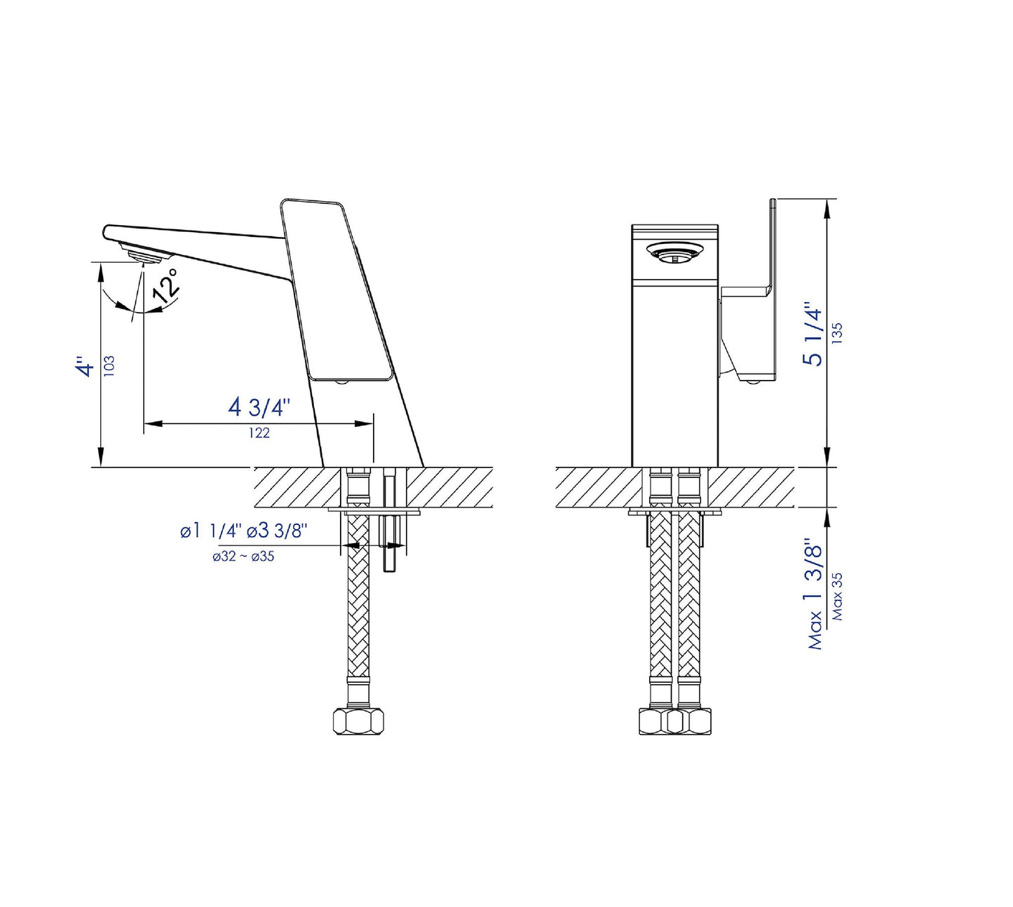 ALFI brand AB1470-BM Black Matte Single Hole Bathroom Faucet