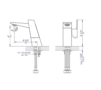 ALFI brand AB1470-BN Brushed Nickel Modern Single Hole Bathroom Faucet