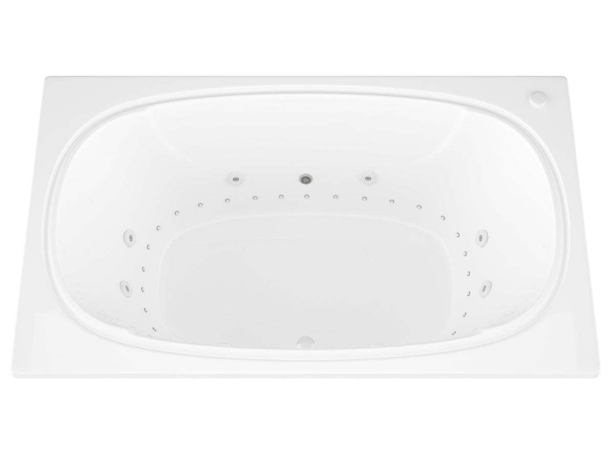 Atlantis Whirlpools Charleston Deluxe Series 47.625 x 77.875in. Air and Whirlpool Jetted Bathtub in White