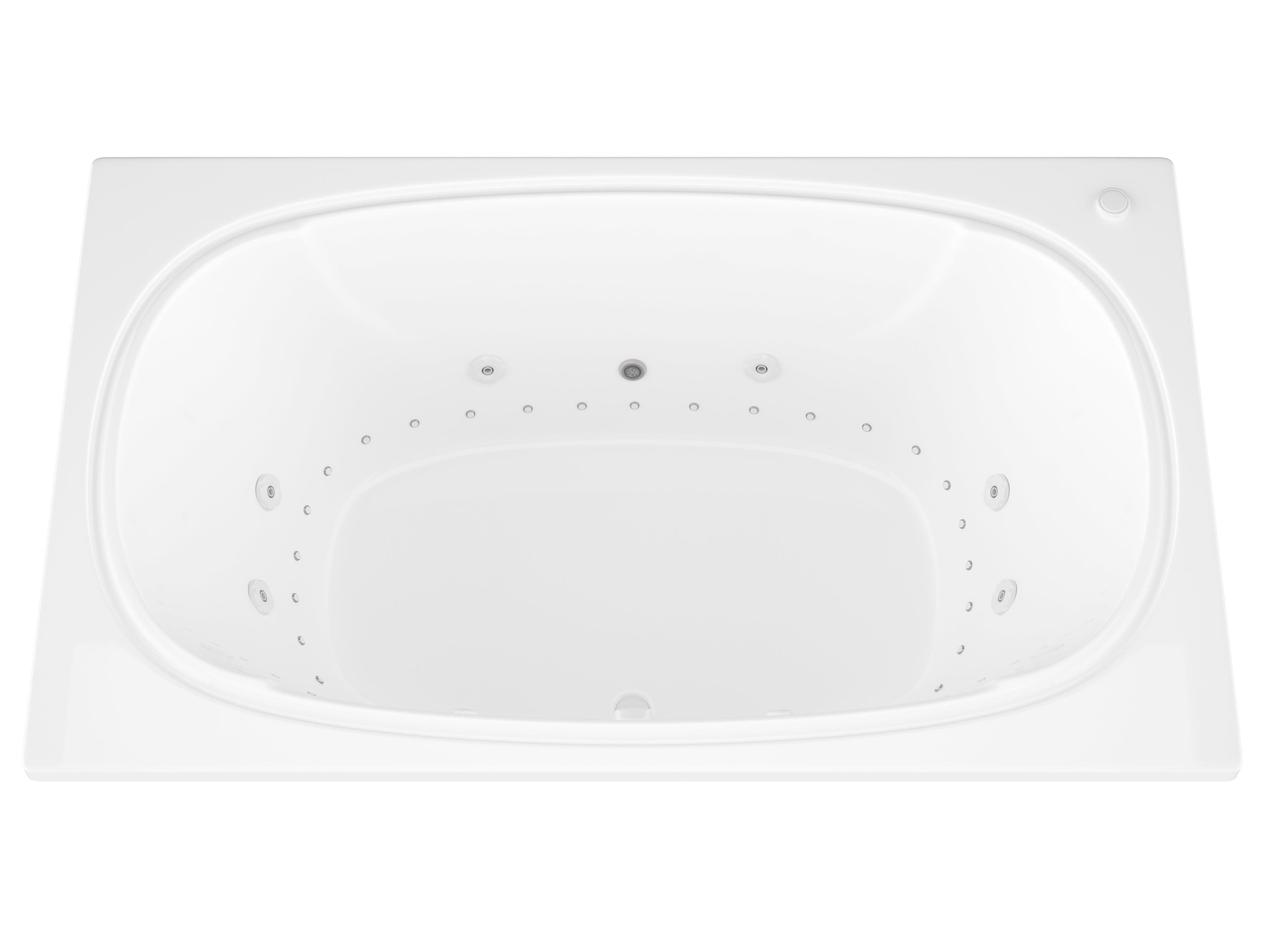 Atlantis Whirlpools Charleston Deluxe Series 47.625 x 77.875in. Air and Whirlpool Jetted Bathtub in White